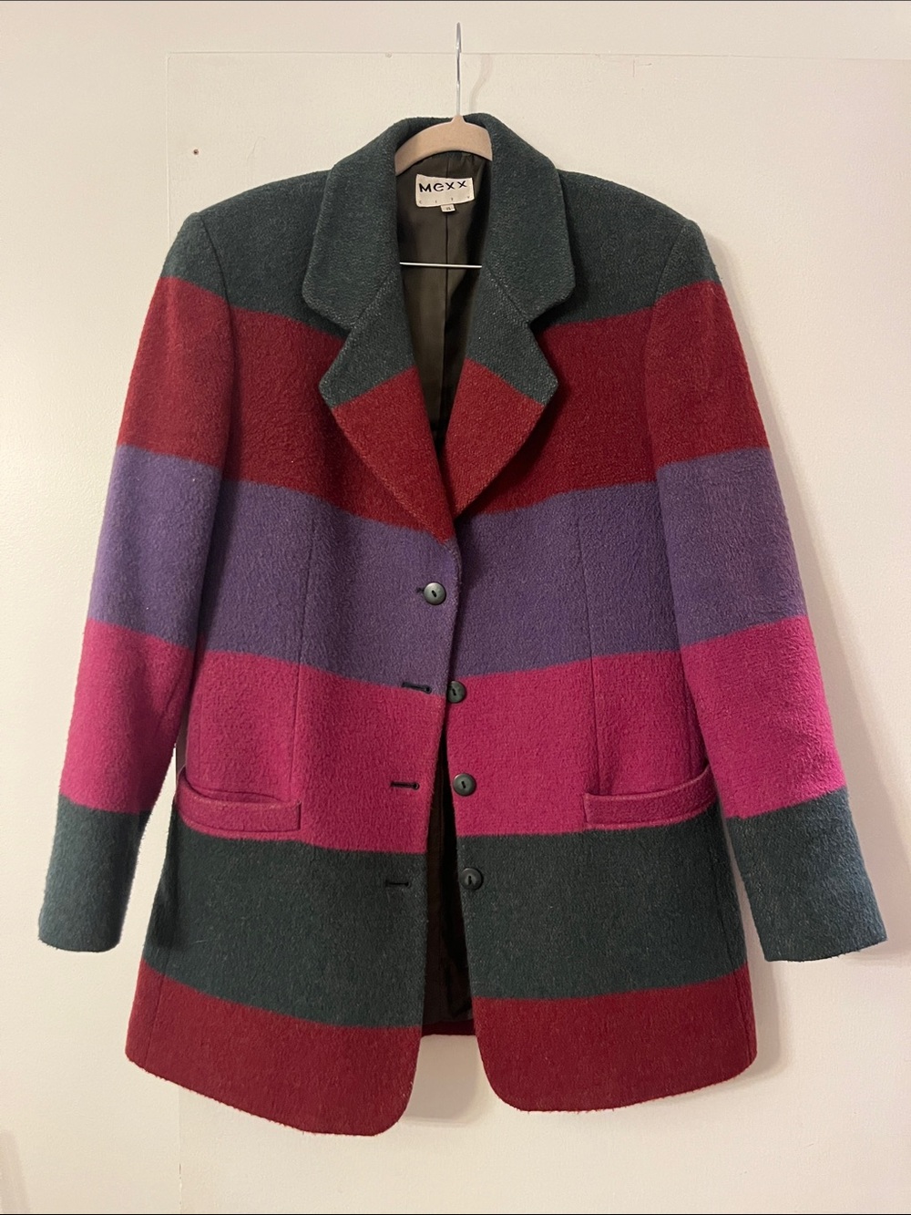 Mexx Women's Multicolor Striped Blazer - Green, Red, Purple, Pink